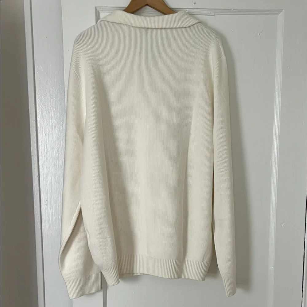 Celio Men's Quarter Zip Sweater NWT, off white/cream - Picture 3 of 4